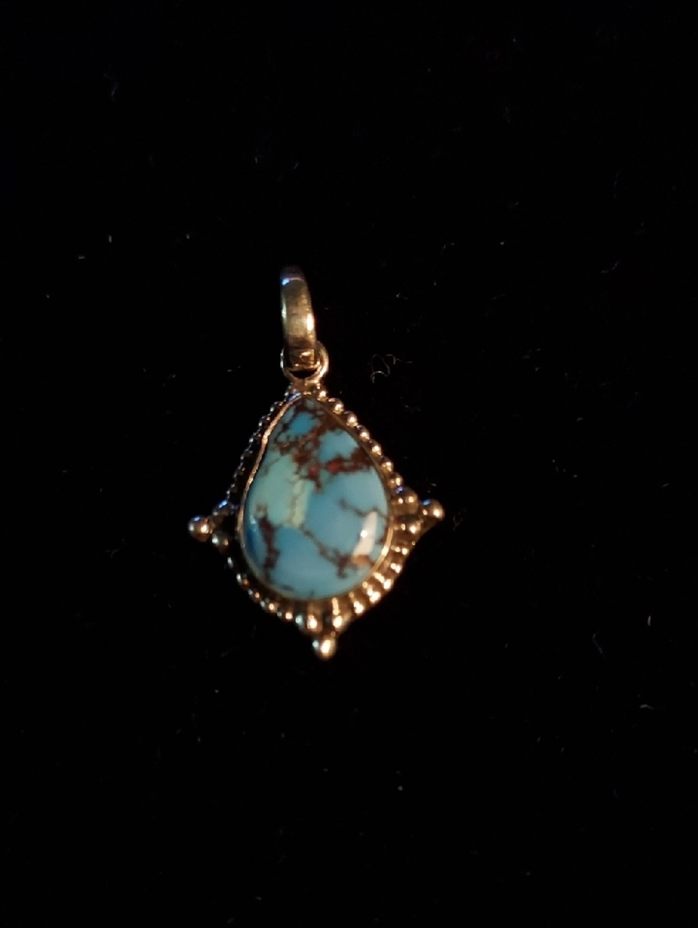 Sterling Silver 925Teardrop Turquoise Pendant - Women Jewelry